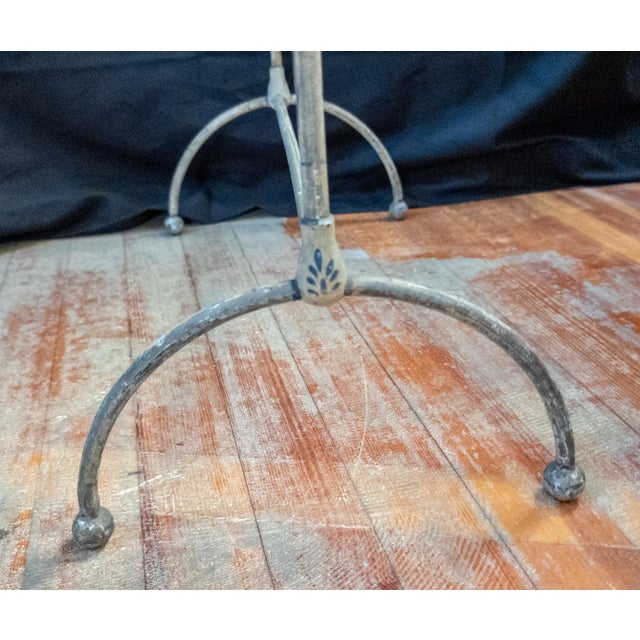 19th Century Victorian White and Blue Painted Wire and Metal Towel Drying Rack For Sale - Image 13 of 16