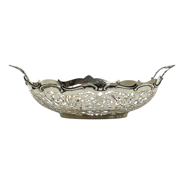 Dutch Silver Bread Basket by Hooijkaas, Schoonhoven, 1966 For Sale