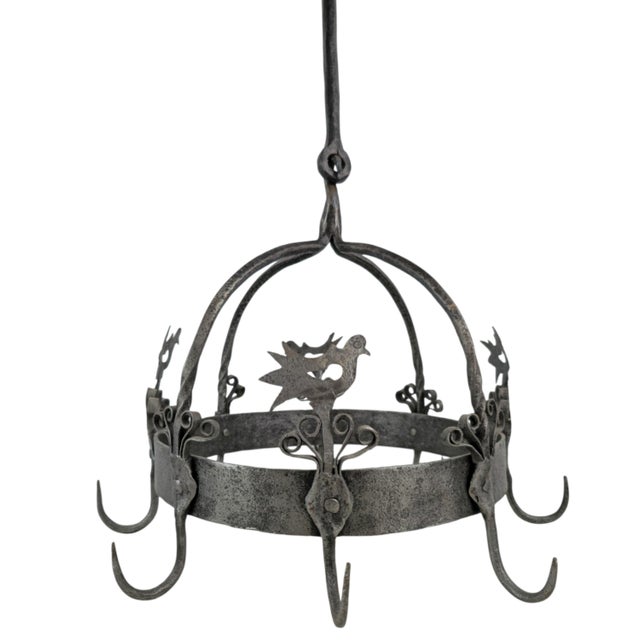 Gray Late 18th Century Wrought Iron Speckkrone Kitchen Crown For Sale - Image 8 of 8