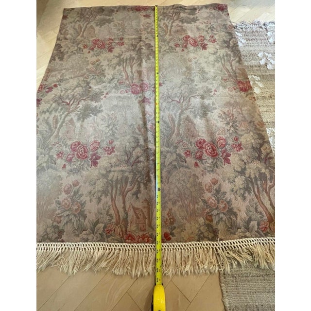 Vintage Wall Hanging Vintage French Woven Garden Floral Scene Tapestry For Sale - Image 11 of 12