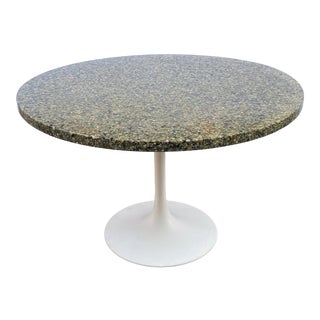 1960s Mid-Century Modern Resin and Stone Round Dining Table For Sale