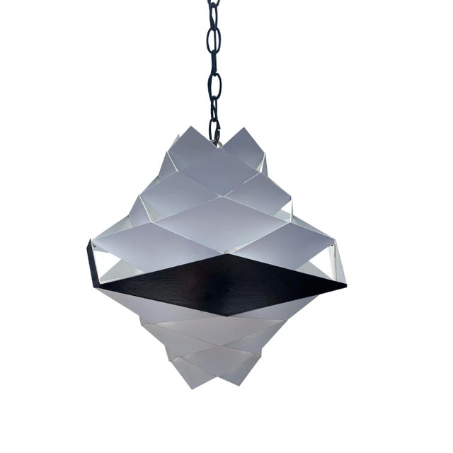 Danish Preben Dahl Symfoni Scandinavian Geometry, Enameled Steel Hanging Lamp chandelier Mid Century Modern Stunning...