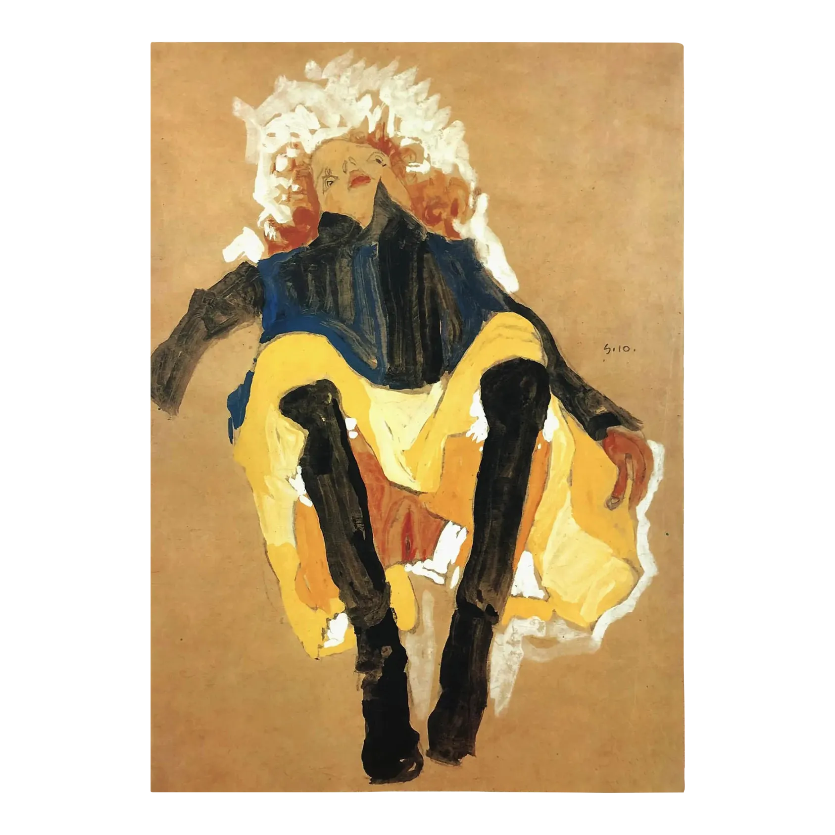 1981 Egon Schiele 5 Print of Red Haired Girl | Chairish