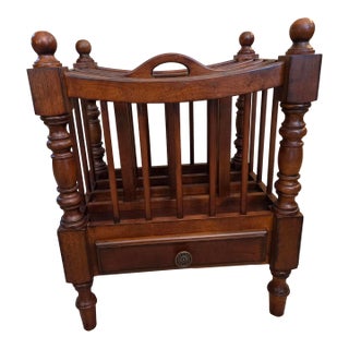 Vintage Canterbury Style Magazine Rack For Sale