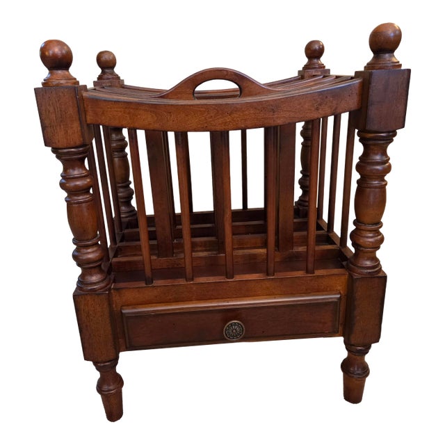 Vintage Canterbury Style Magazine Rack For Sale