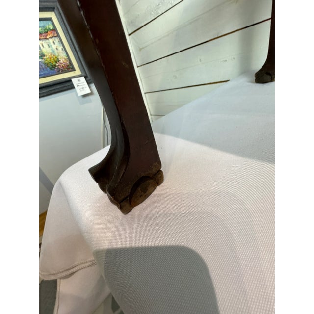 Wood 1940s Chippendale Style Gallery Top Two Tiered Claw and Ball Table For Sale - Image 7 of 9