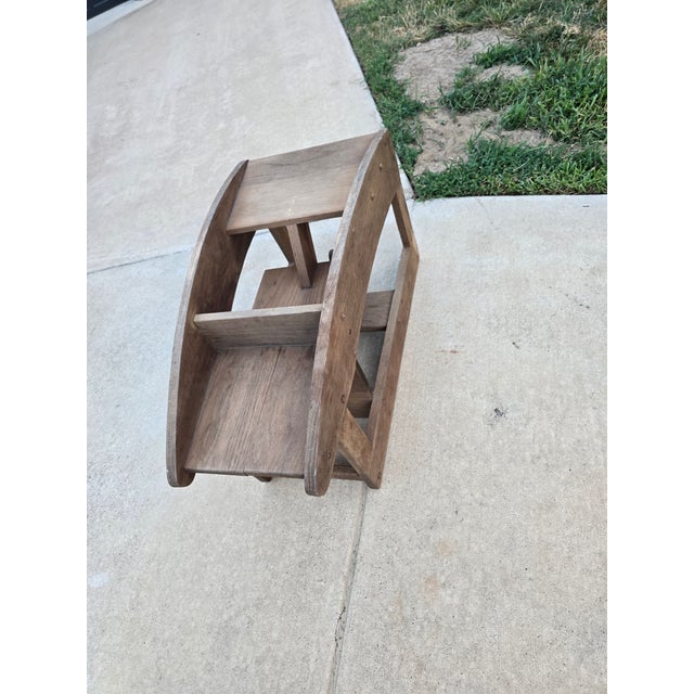 Brown Vintage Mid-Century 3-in-1 Convertible Wooden High Chair, Rocking Horse & Toddler Desk For Sale - Image 8 of 12