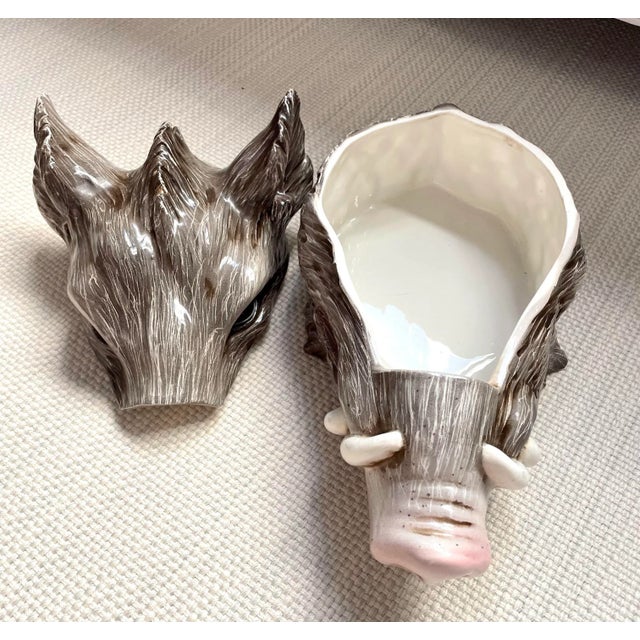 Italian Majolica Boars Head Tureen For Sale In New York - Image 6 of 8