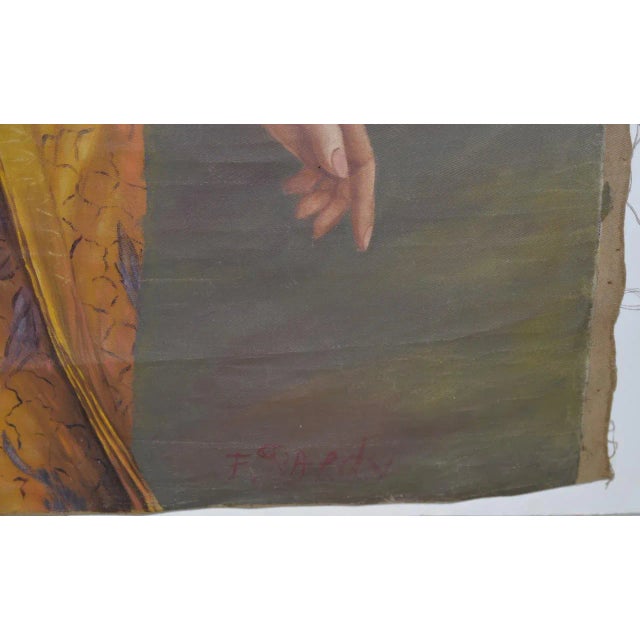 Young Elegant Asian Woman Oil on Canvas c.1940s This is one of our favorite paintings. A young Asian woman out on a warm...