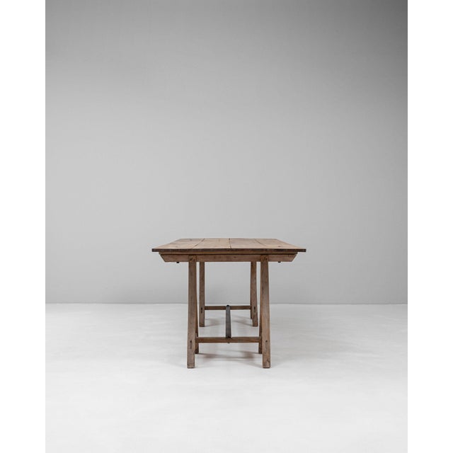 Wood Mid 20th Century France Red Wood Dining Table For Sale - Image 7 of 11