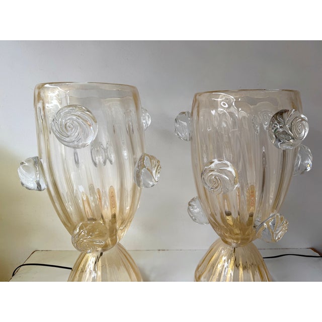Contemporary Pair of Murano Glass Vase Macaroons Lamps, Italy For Sale - Image 11 of 12