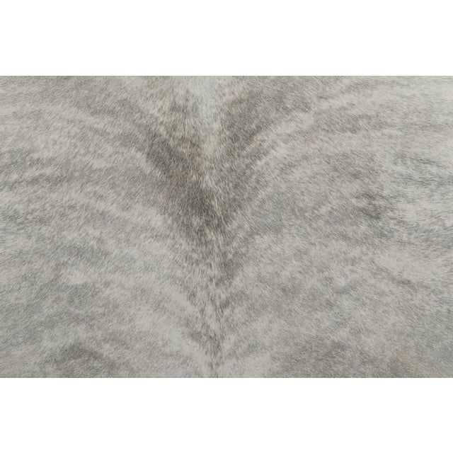Rug & Kilim Rug & Kilim’s Contemporary Cowhide in Cream Hues and Gray Accents For Sale - Image 4 of 9