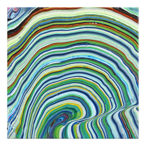 Souvenir - Abstract Earth Tone Optical Illusion Street Art Painting on Canvas Original Artwork by Armen Ges