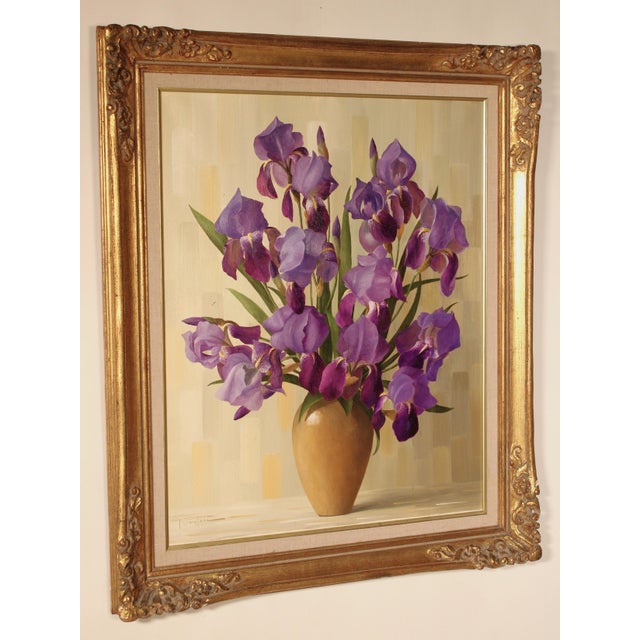 Still life painting by French / American artist Elizabeth Rouviere (1908-1994). Oil on canvas. Frame dimensions, height...
