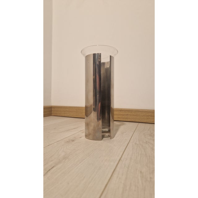 Camicia Vase in Aluminum and Glass by Enzo Mari for Danese Milano, 1960s For Sale - Image 10 of 10