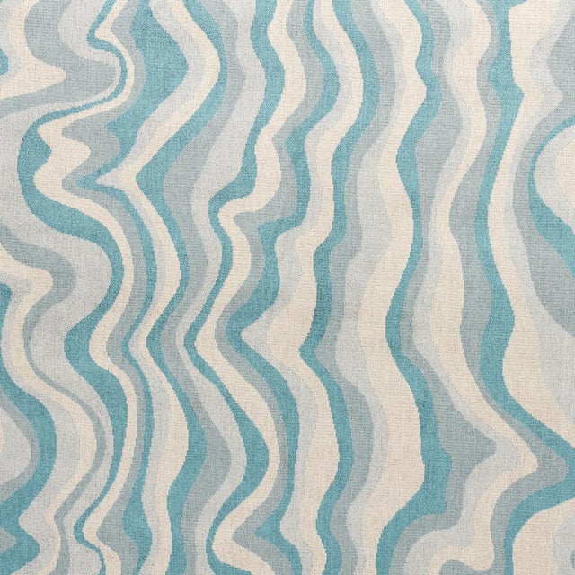 SAMPLE - Schumacher Swirl Velvet Fabric In Mineral For Sale