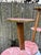 Large vintage flower stand/bench from the 1950s/60s in a striking V-shape. It features five round shelves in a kidney-...