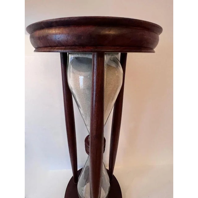 Wooden Hour Glass or Sand Timer with Hand Blown Glass For Sale - Image 9 of 11