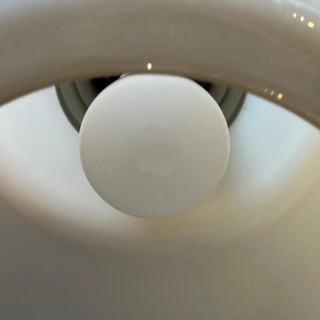 Mid-Century Modern 1960s Stilnovo Attributed Mid-Century Modern Gray Opaline Italian Chandelier For Sale - Image 3 of 13