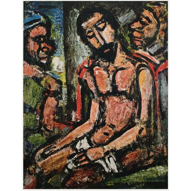 1950s After Georges Rouault, "Christ Mocked by Soldiers" First Edition Period Lithograph For Sale