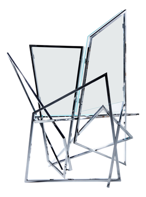 Sitting Bull Chair in Stainless Steel and Clear Glass and by Orfeo Studio