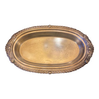 Vintage Sheridan Silver Plated on Copper Oval Serving Tray For Sale