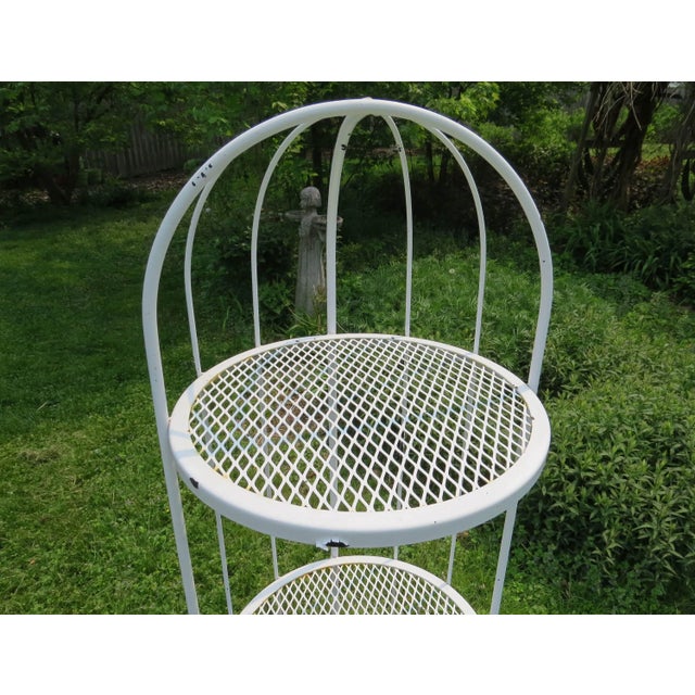 Metal Vintage 1970s Solid Wrought Iron 4-Tier Dome Top Plant Stand / Shelving For Sale - Image 7 of 13