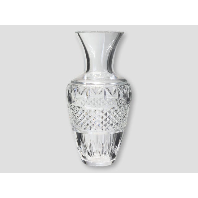 Elegant Waterford Crystal Ballina vase, crafted in Ireland and marked on the base. This late 20th-century example features...