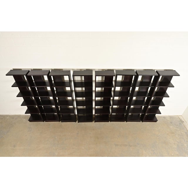 Late 20th Century Modern Art Deco Dark Oak Modular Étagères or Bookcases, Set of Eight For Sale - Image 5 of 10