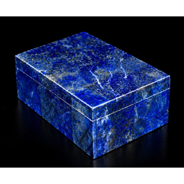 Lapis Lazuli Box Single Panel Whole Slab Top Italian Made No Dyes or Fillers For Sale - Image 12 of 13