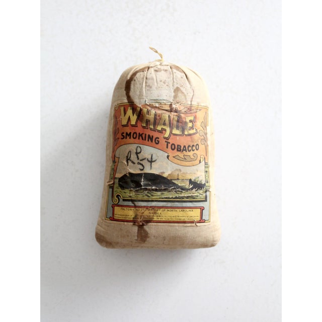 Farmhouse Antique Whale Smoking Tobacco Cloth Pouch For Sale - Image 3 of 10