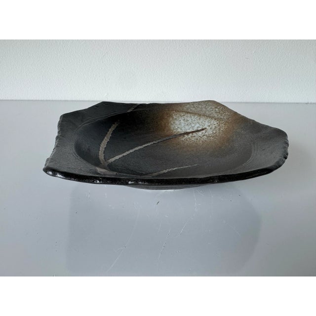 1990s Vintage Organic Art Handmade Decorative Pottery Bowl / Dish For Sale - Image 5 of 9