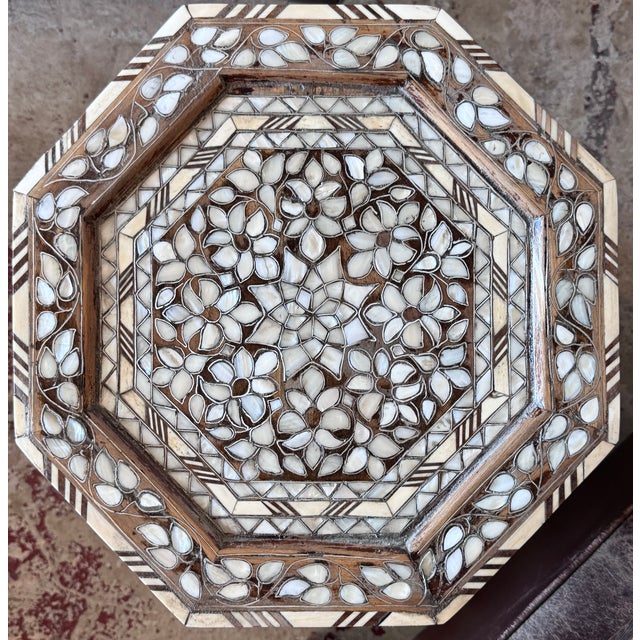 Antique Mid-19th Century Mother-of-Pearl Inlaid Octagonal Side Table For Sale In Los Angeles - Image 6 of 8