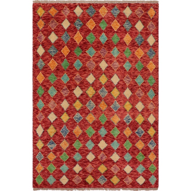 Eclectic Balochi Red/Blue Wool Rug - 3'3''x5'0'' For Sale - Image 11 of 11