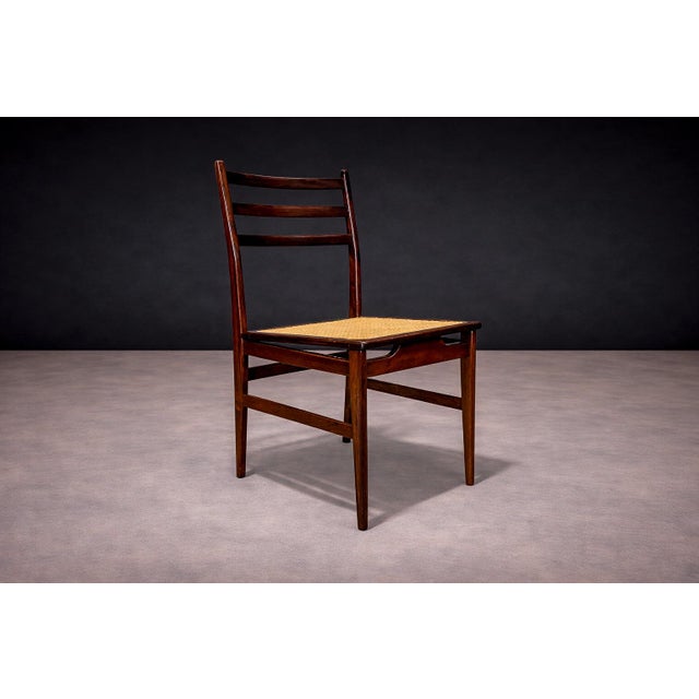 Chair in Rosewood & Cane, Alexandre Rapoport, 1960s For Sale - Image 10 of 12
