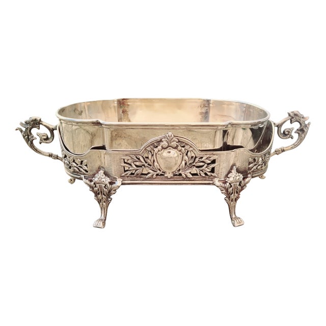 Antique Louis XVI Revival French Silver-Plated Jardinière, 1890 For Sale