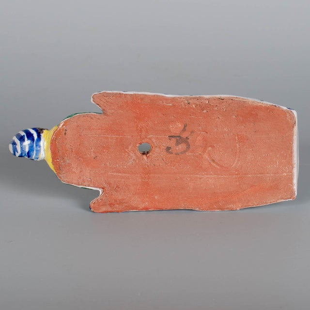 19th Century 19th Century French Faience Bénitier, or Wall Pocket, Hand-Painted For Sale - Image 5 of 5
