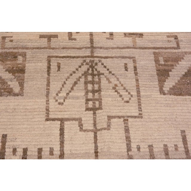 Earthy Brown Cream Tribal Geometric Modern Rug, Country of origin: Central Asia, Circa date: Modern Rugs