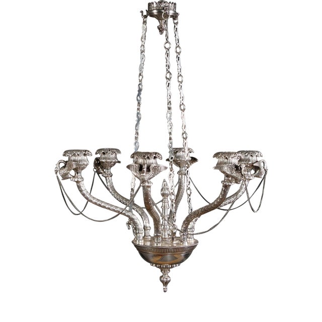 20th Century Empire Silvered Ceiling Candleholder For Sale