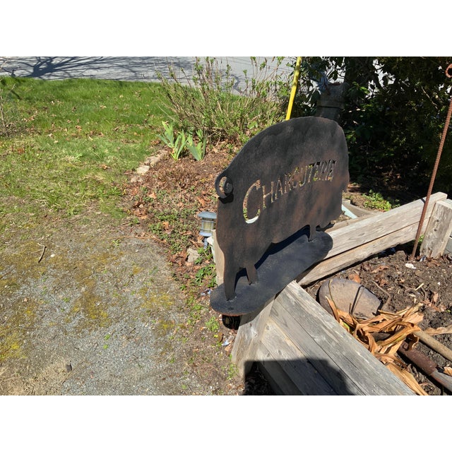 1950s Cast Iron Charcuterie Pig Sculpture For Sale - Image 9 of 10