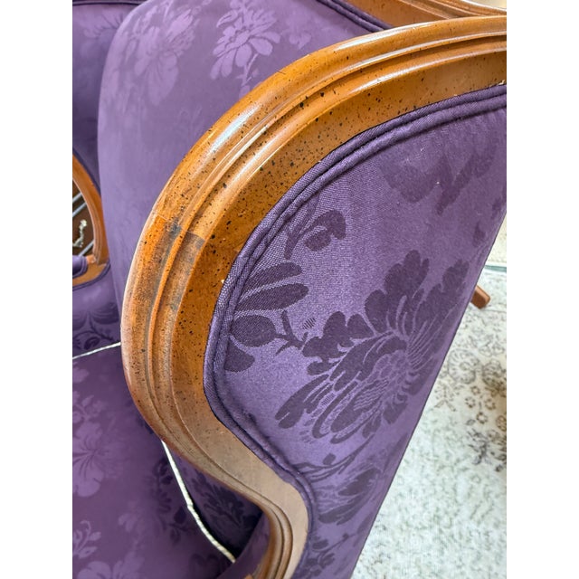 French Provincial Wing Back Chair For Sale - Image 11 of 12