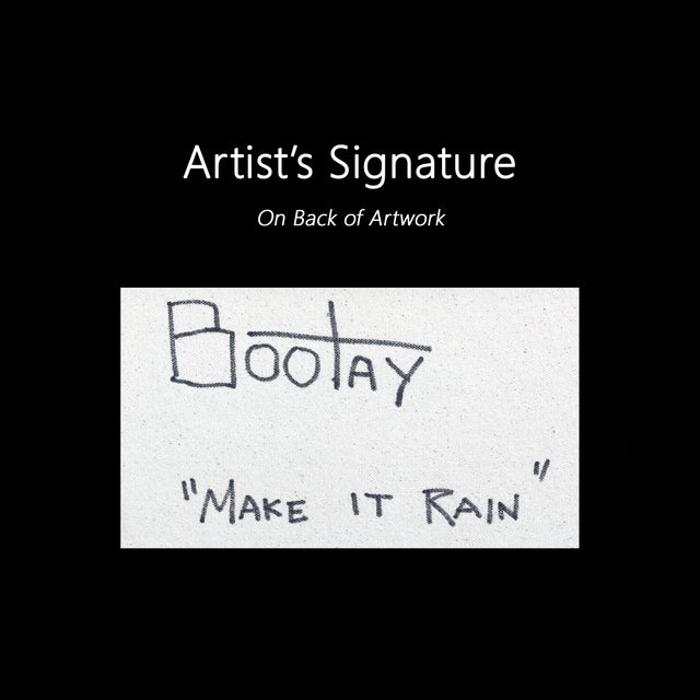 Make It Rain - Tall Colorful Abstract Organic Shape Art on Canvas Original Artwork by Rue Bootay For Sale - Image 9 of 9