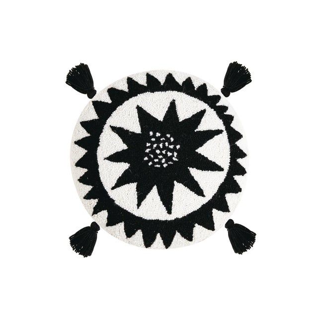 Traditional Soleil Round Hook Pillow With Tassels, 16" x 16" For Sale - Image 3 of 3