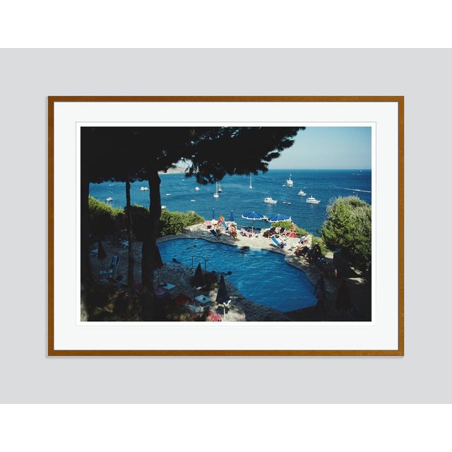Modern Il Pellicano Pool 1986 by Slim Aarons Framed C-Print For Sale - Image 3 of 3