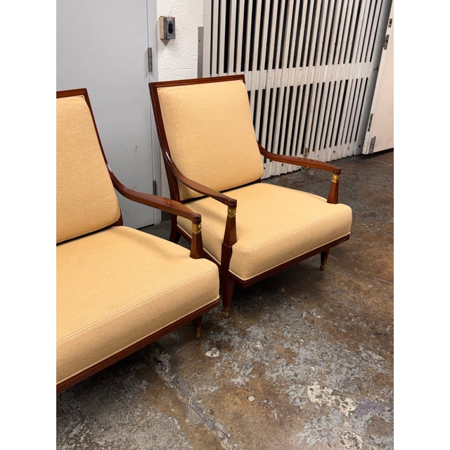 Tan Lucien Rollin Collection for William Switzer Swedish Art Deco Elysee Lounge Chairs, Pair For Sale - Image 8 of 12