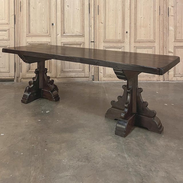 Grand Country French Elm Double Pedestal Dining Table For Sale In Dallas - Image 6 of 18