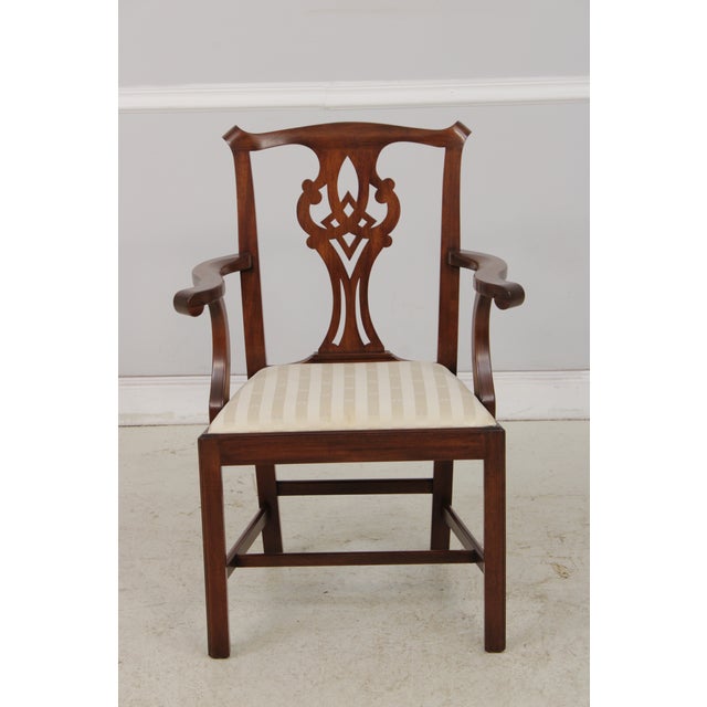 Chippendale Set of 6 Henkel Harris Mahogany Dining Chairs For Sale - Image 3 of 18