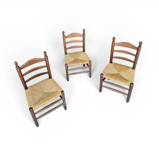 Vintage Provicial Ladderback Children's Chairs with Rush Seat, 1930s, Set of 3 For Sale - Image 15 of 18
