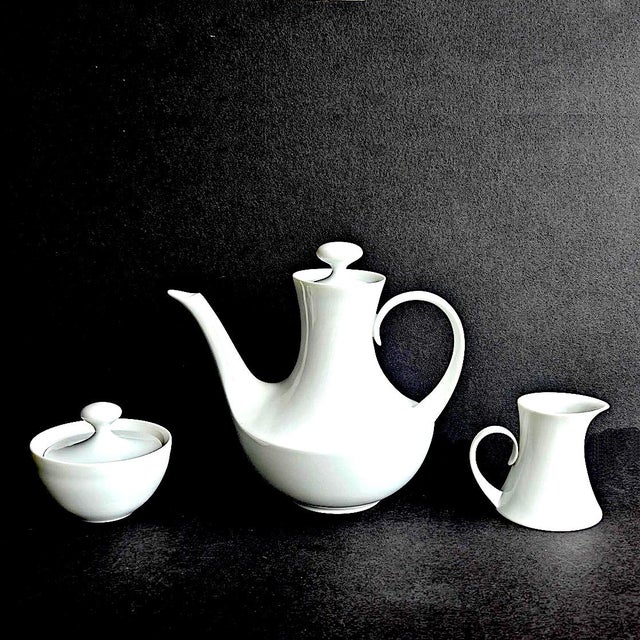 Mid-Century Modern 1970s Block Bidasoa Blanco Porcelain Coffee Set, 3 Pieces For Sale - Image 3 of 11