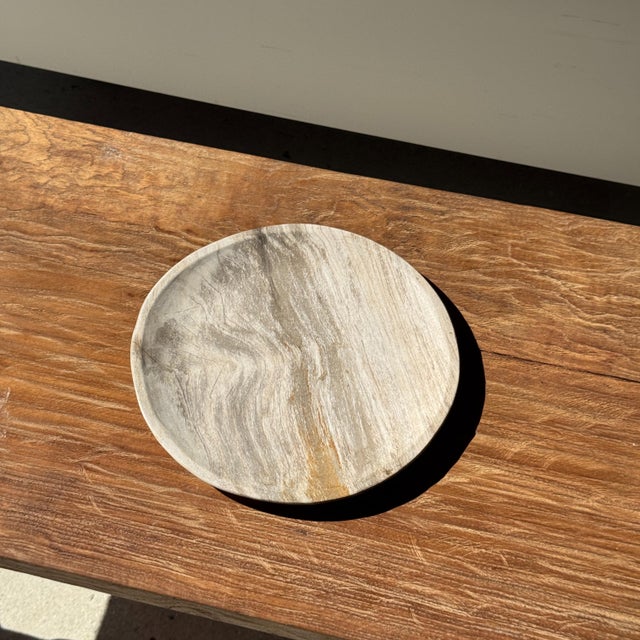 1980s Vintage Wood Circular Tray, 1980s For Sale - Image 5 of 8